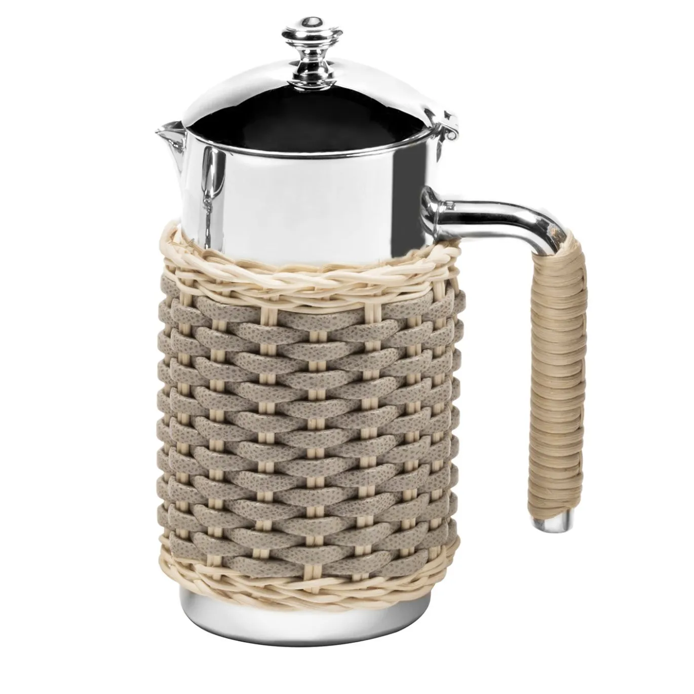 Caraffa termica in pelle e rattan grigio Rennes