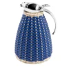 Caraffa termica Monceau in pelle e rattan blu