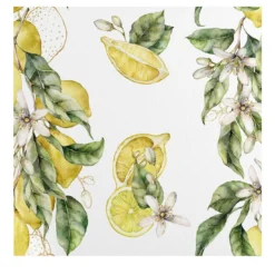 Carta da Parati ad Acquerello con Limoni della Costiera Amalfitana