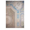 Carta da parati architettonica su tela trompe l'oeil dipinta a mano