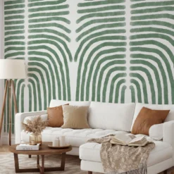 Carta da parati Boho Verde e Bianca