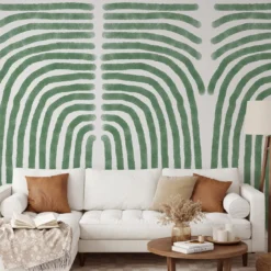 Carta da parati Boho Verde e Bianca