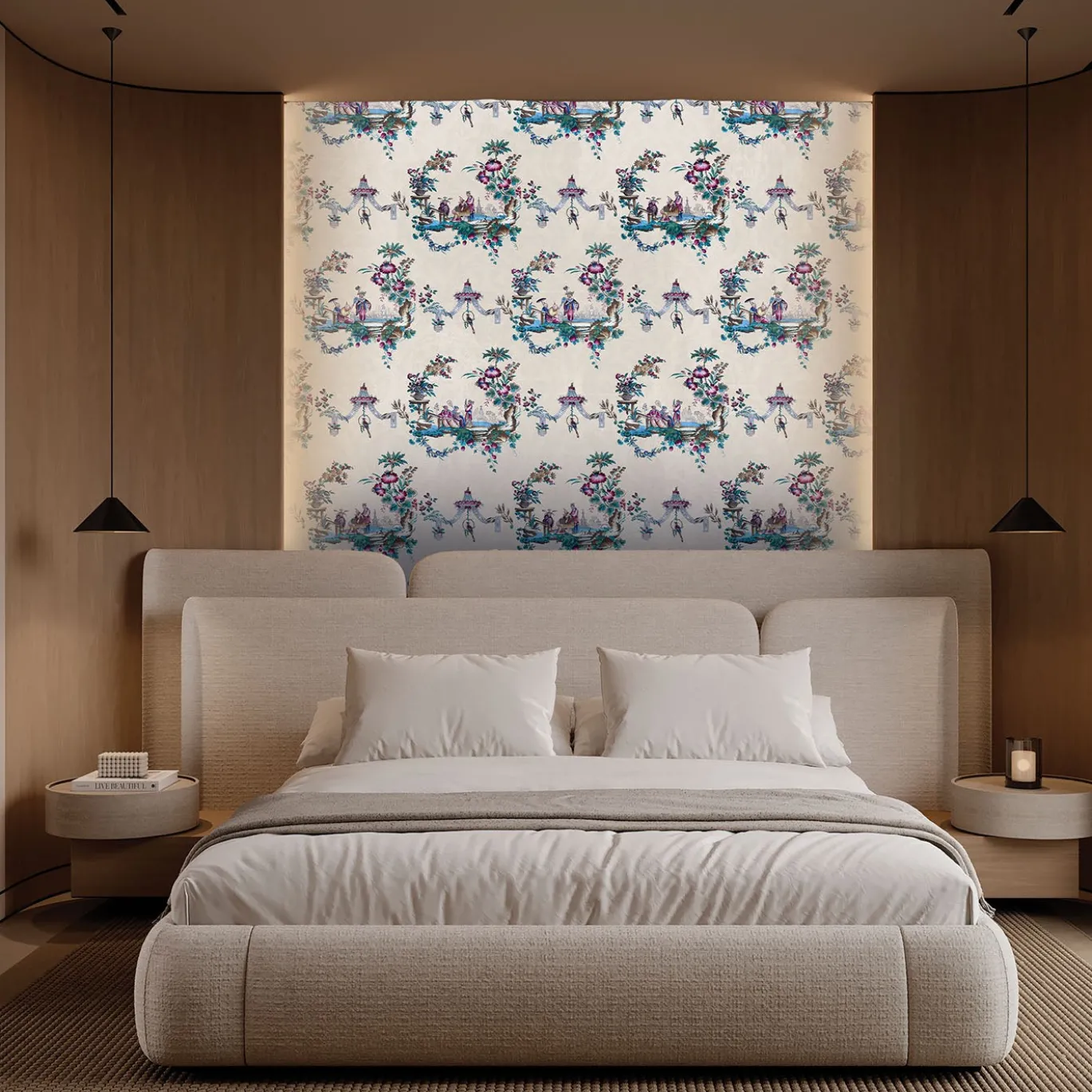 Carta da parati Chinese Toile multicolore