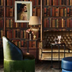 Carta da Parati con Libreria Vintage
