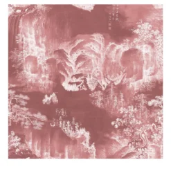 Carta da parati con paesaggio orientale rosa