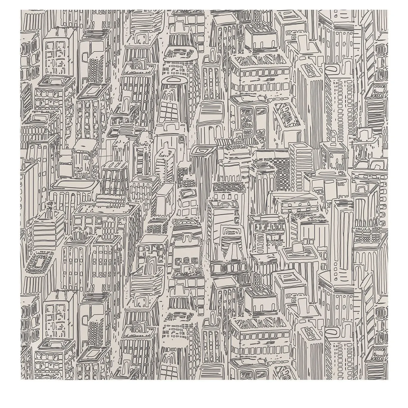 Carta da Parati Disegnata a Mano con Grattacieli di New York