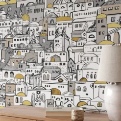 Carta da Parati DIY con Paesaggio Urbano Mediterraneo