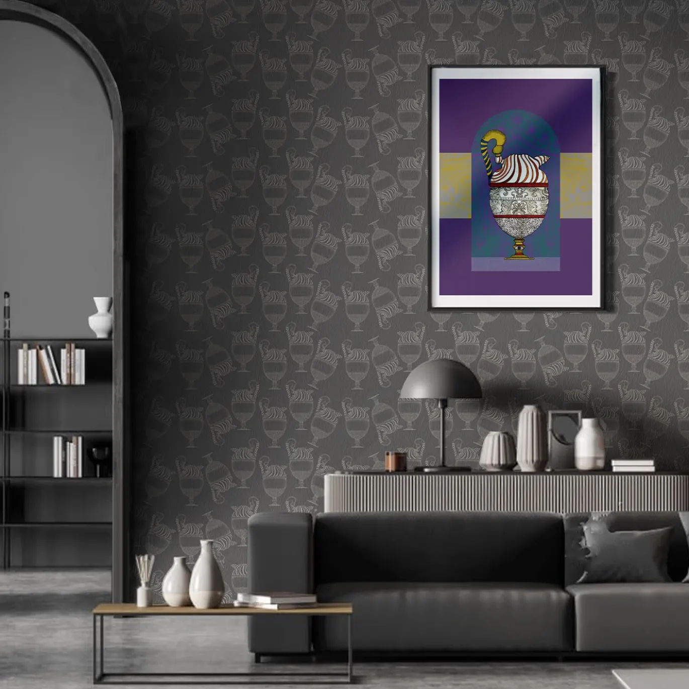 Carta da parati Fontana Grigio Elefante
