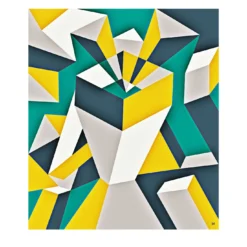 Carta da parati geometrica gialla e verde