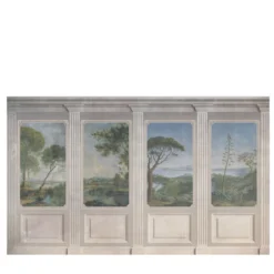 Carta da parati Italian Landscape multicolore con elementi architettonici