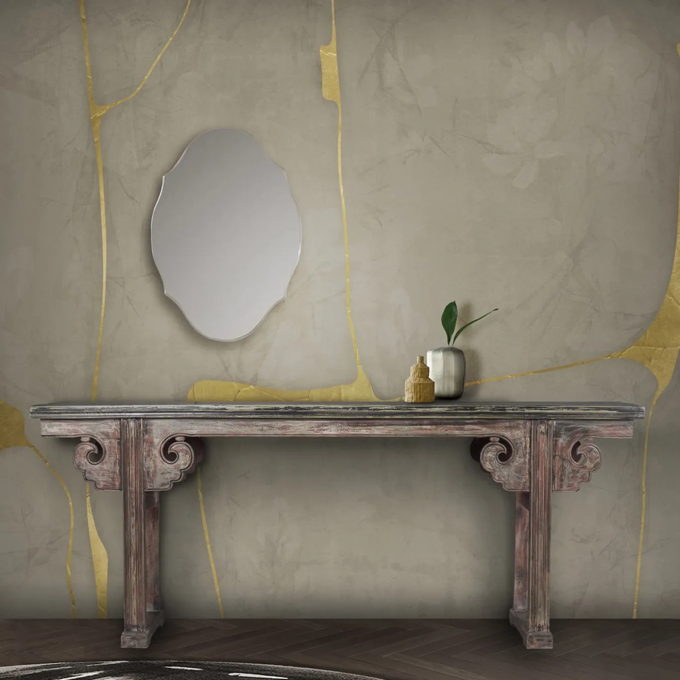 Carta da Parati Kintsugi Dorata