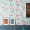 Carta da Parati Magnolia Flowers Blu