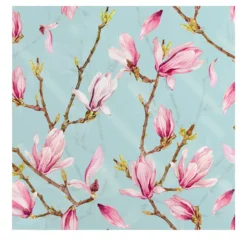 Carta da Parati Magnolia Flowers Blu