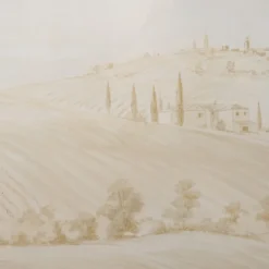Carta da parati monocromatica su tela dipinta a mano in campagna