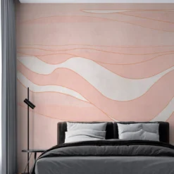 Carta da parati testurizzata Pink Deep Wave