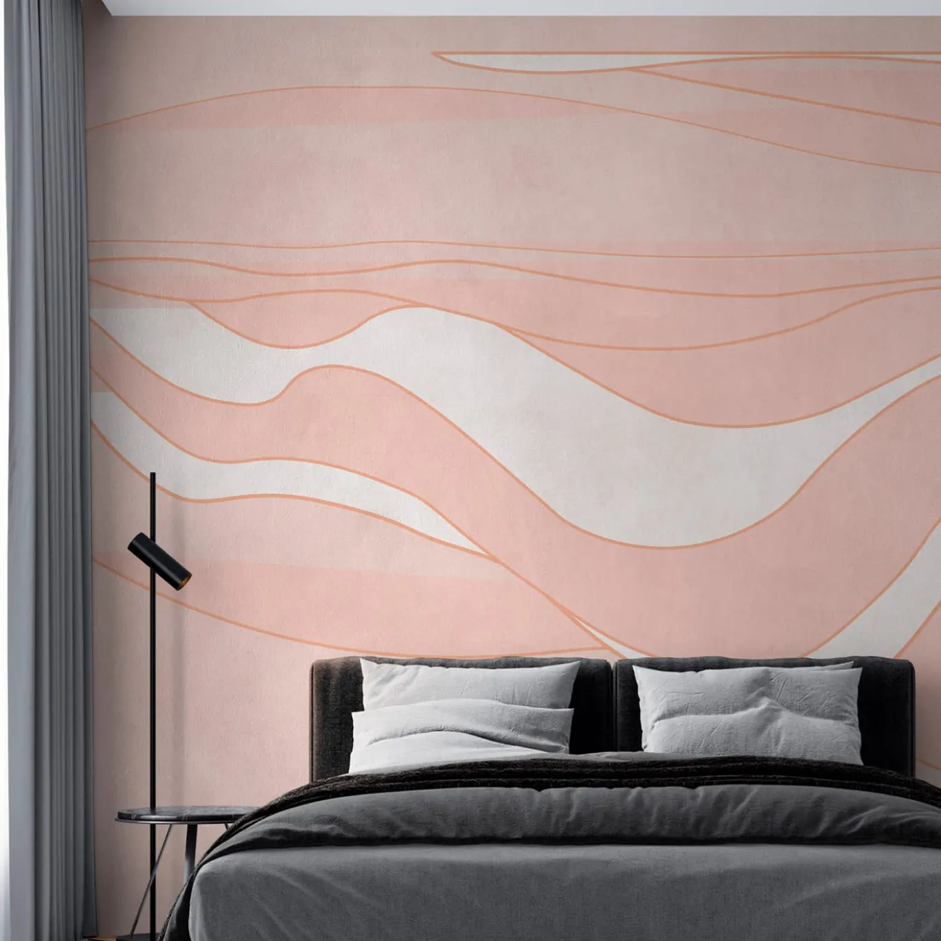 Carta da parati testurizzata Pink Deep Wave