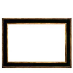 Cassetta Foglia d'oro con cornice in legno laccato ebano dorato
