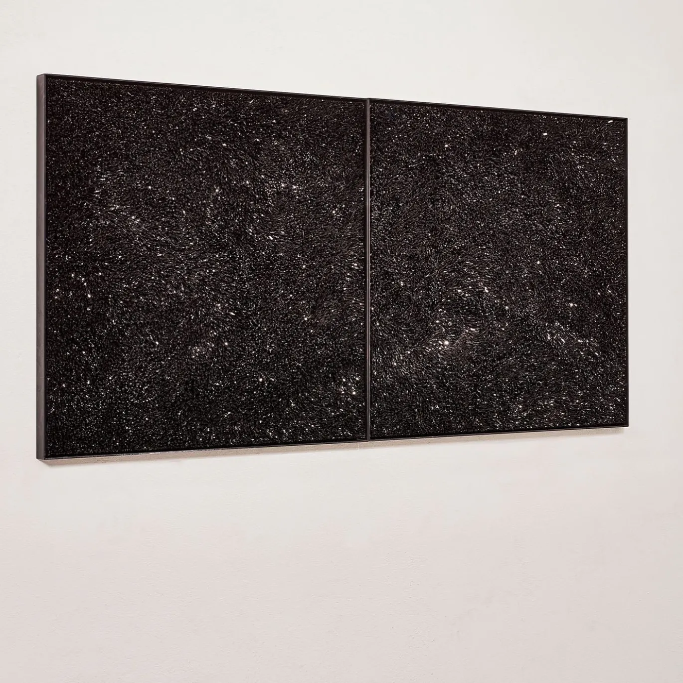 Cattedrale n110 n111 Set di 2 pannelli decorativi in vetro nero