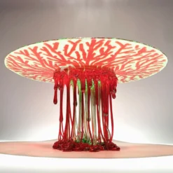 Centrotavola scultoreo Corallo Rosso Verde