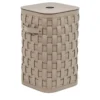 Cesta Portabiancheria Demetra Piccola Quadrata in Pelle Beige