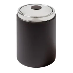 Cestino da Bagno Perry Grande in Pelle Moka