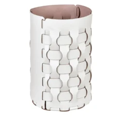 Cestino dei rifiuti in pelle oyster e rosa Dubai