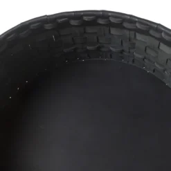 Cestino intrecciato cilindrico grande nero di Oscar Maschera