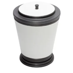 Cestino Manhattan bianco e nero con coperchio