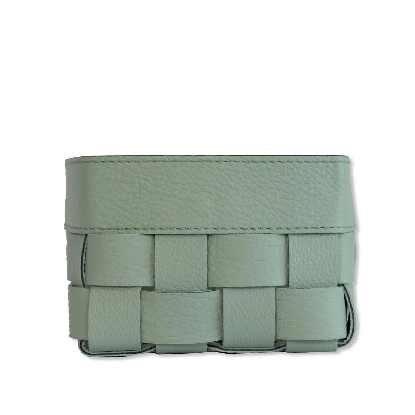 Cestino Piccolo Bottega in pelle Nubuck Verde Smeralda