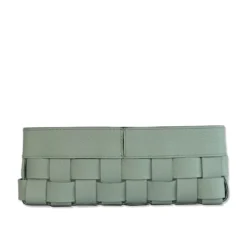 Cestino Piccolo Bottega in pelle Nubuck Verde Smeralda