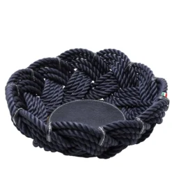 Cesto rotondo di corda blu grande