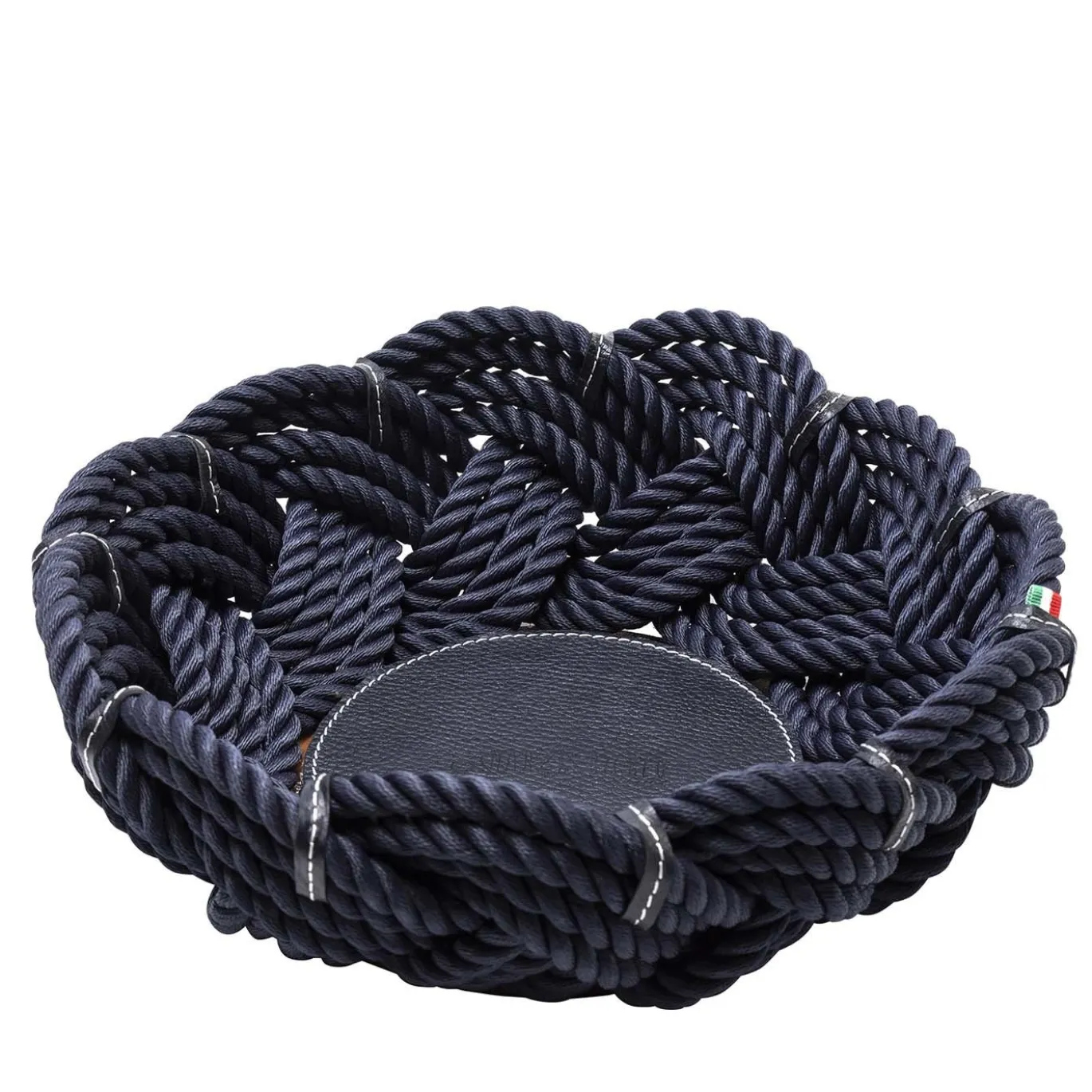 Cesto rotondo di corda blu grande