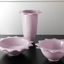 Ciotola Bike bassa in ceramica rosa