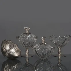 Ciotola Capriccio in platino e cristallo
