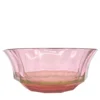 Ciotola da dessert in cristallo sfaccettato rosso-rosa
