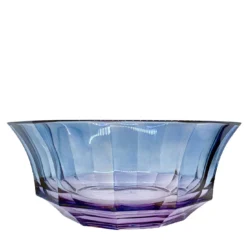 Ciotola da dessert in cristallo sfaccettato viola-blu