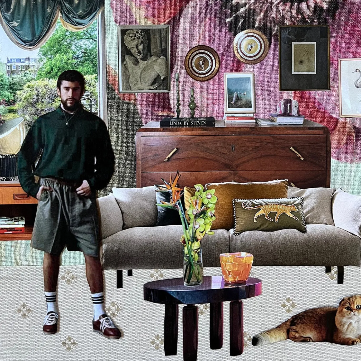 Collage con materiali riciclati Interno Giorno con Bad Bunny