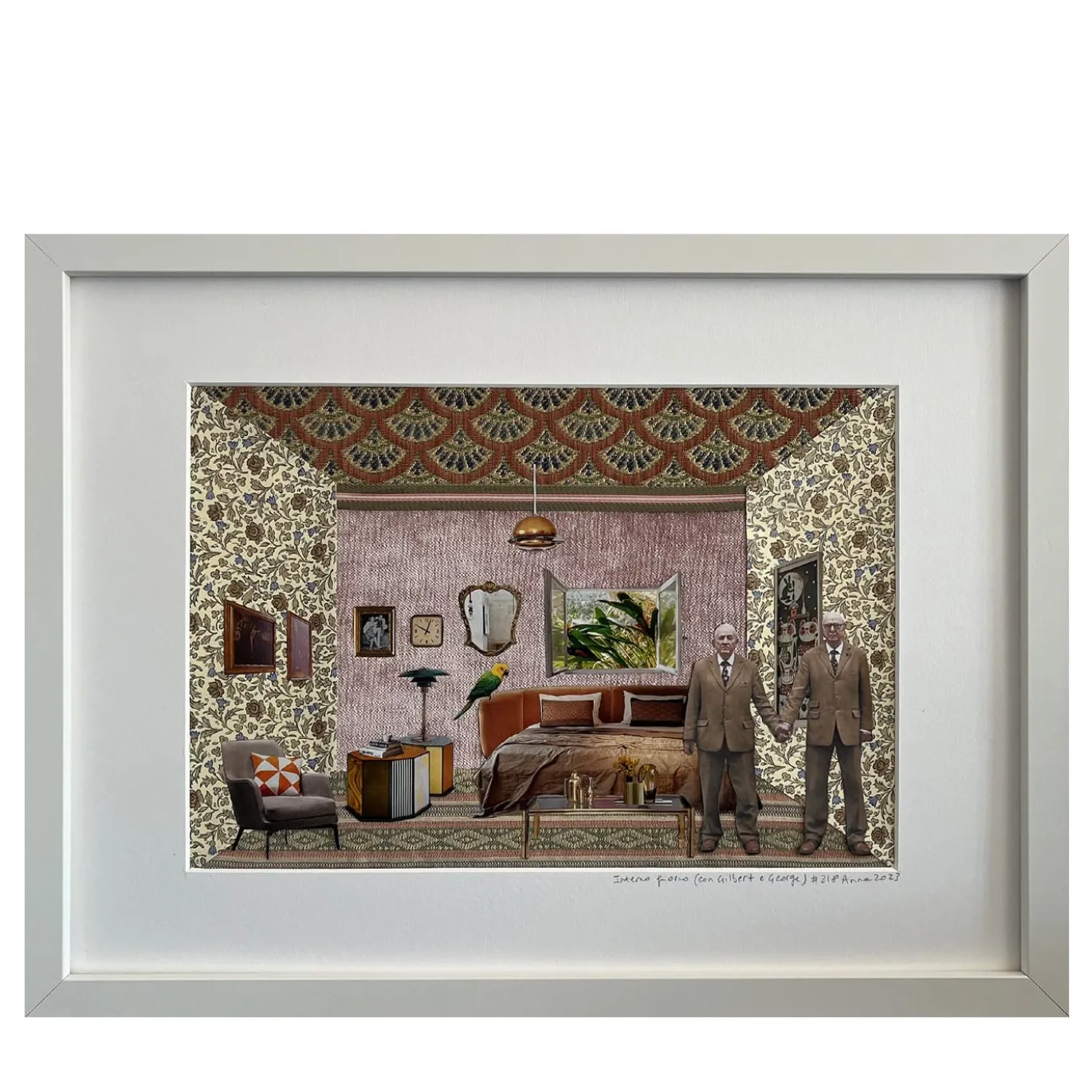Collage Gilbert & George con materiali riciclati