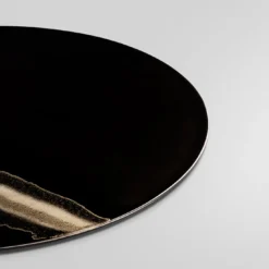 Collezione Inchiostro - Set di 4 Sottopiatti Rotondi Nero e Oro