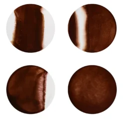 Collezione Inchiostro - Set di 4 Sottopiatti Rotondi Terra