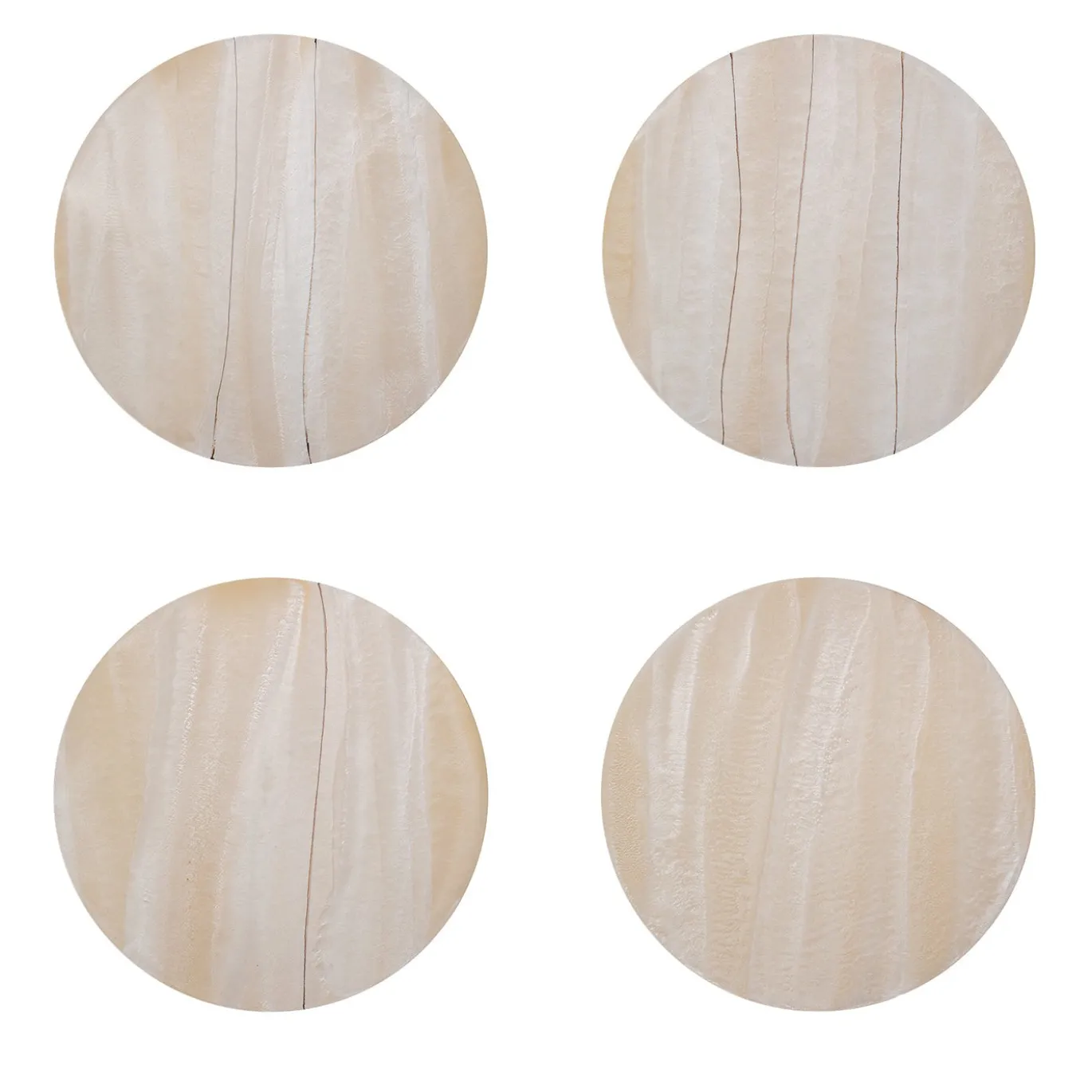 Collezione Nacre - Set di 4 sottopiatti rotondi avorio