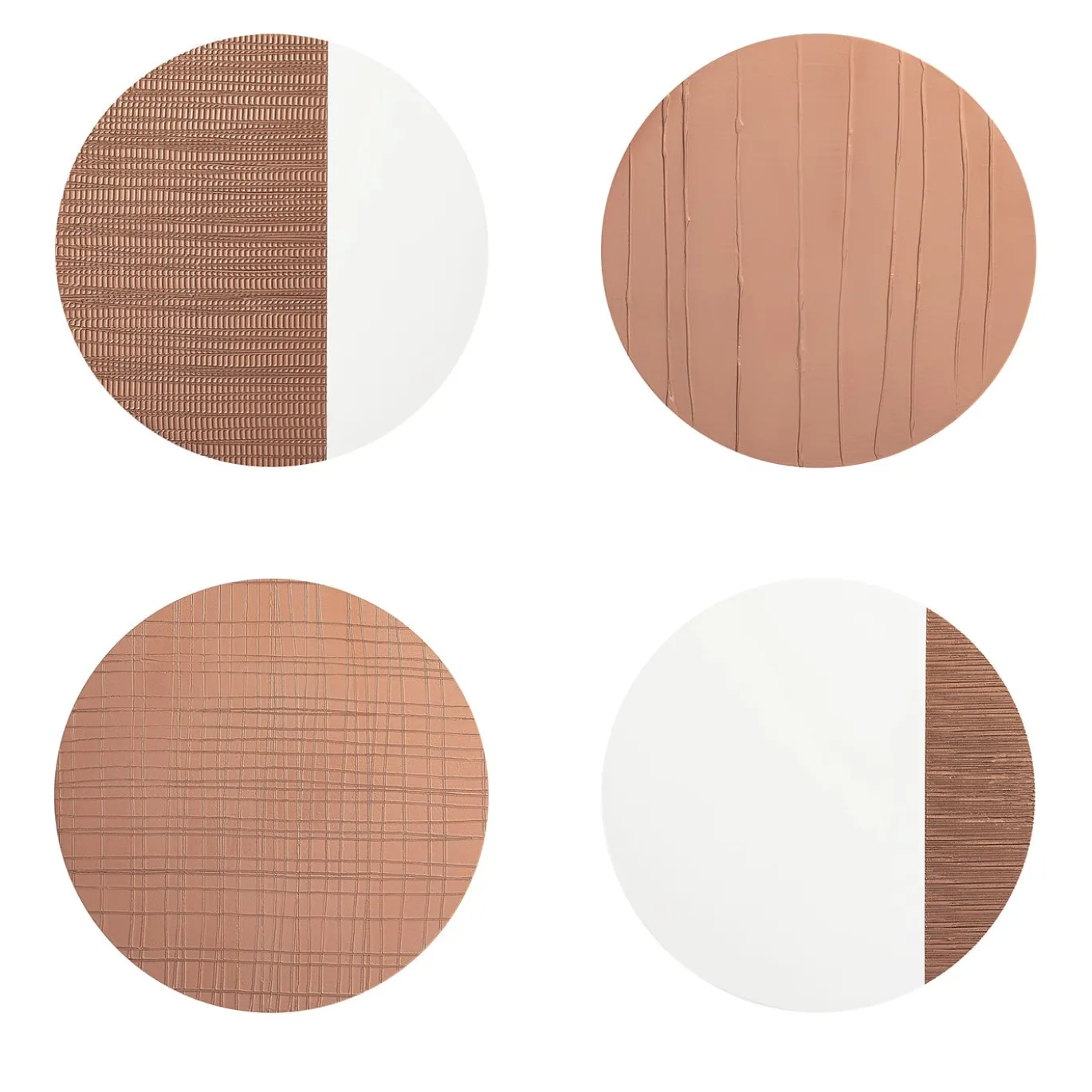 Collezione Tracce - Set di 4 Sottopiattti Rotondi in Rame