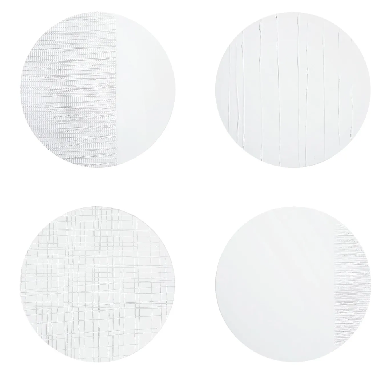 Collezione Tracce - Set di 4 Sottopiatti Rotondi in Gesso