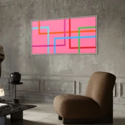 Color Spaces In Fondo è Rosa Pittura acrilica su tela