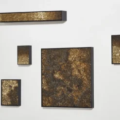 Composizone N1 Set Di 5 Pannelli Decorativi In Vetro Oro
