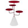 Condiviso - Piantana a 4 piani in rosso rubino/bianco di Carrara
