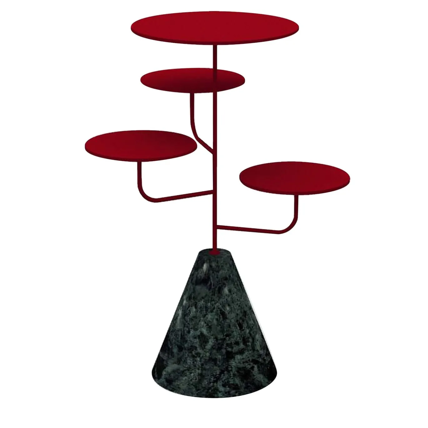 Condiviso - Piantana di servizio a 4 piani in Guatemala rosso rubino/verde