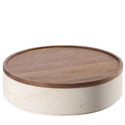 Contenitore medio Pietra L09 in marmo Crema d'Orcia di Piero Lissoni