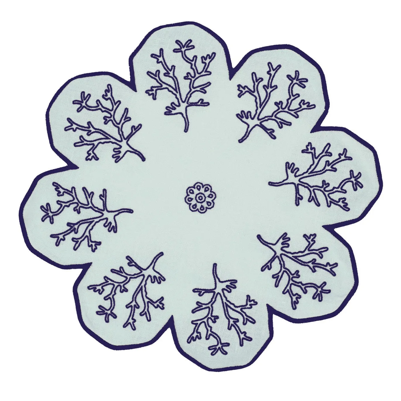 Corallo Blu Set di 2 tovagliette di servizio blu pallido a forma di fiore