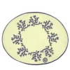 Corallo Blu Set di 2 tovagliette ovali ricamate gialle